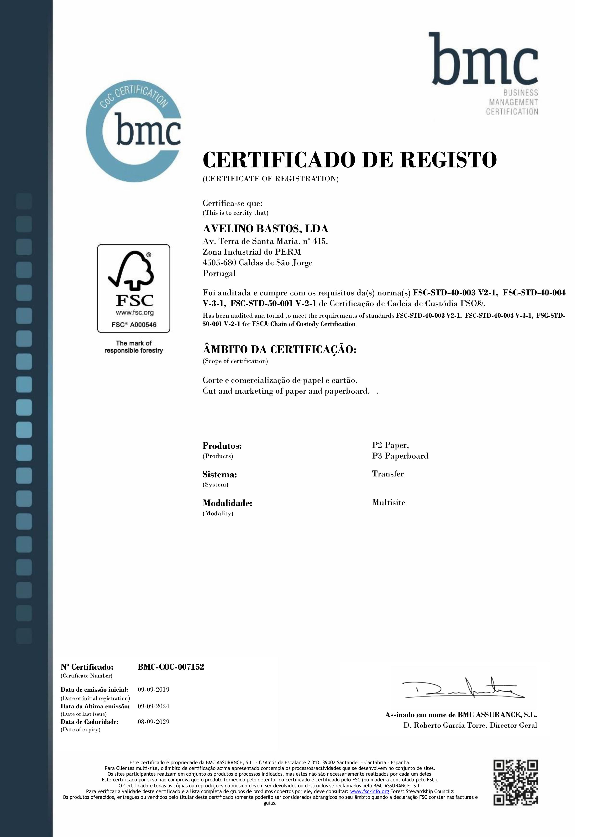 CERTIFICADO FSC AVELINO BASTOS 2024 images 0